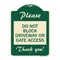 Signmission Please Do Not Block Driveway or Gate Access Thank You Heavy-Gauge Alum Sign, 24" x 18", G-1824-23283 A-DES-G-1824-23283 - alternate 1